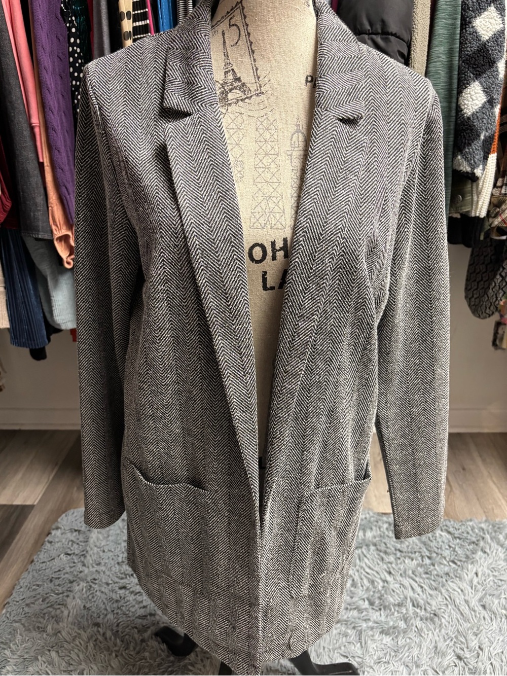 H&M Oversized Herringbone Blazer